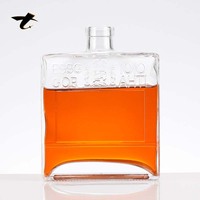 Bouteilles de brandy carrées en verre de 750 ml sur mesure avec bouchon en liège, gravure personnalisable, prêtes à l'emploi pour le stockage