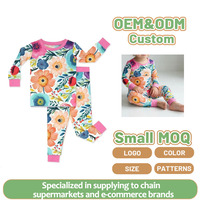 Piyama Bayi Motif Bambu Nyaman Bernapas Unisex Romper Setelan Tidur Awet untuk Bayi