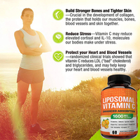 Vitamine C Liposomale 1600mg Antioxydant Haute Absorption Acide Ascorbique Liposoluble Anti-Âge Compléments Vitaminiques pour Tous les Enfants