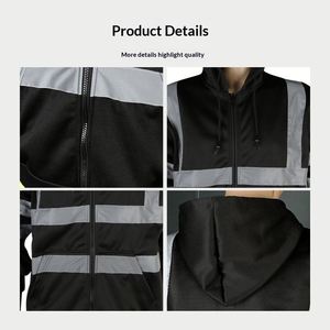 Sudaderas de Seguridad Transpirables de Malla ANSI Clase 3 Negras de Alta Visibilidad con Cremallera Completa y Cinta Reflectante para Almacenes y Logística, con Logotipo Personalizado OEM - Product Image 2