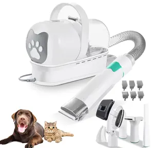 Pet Grooming Kit Vacuum Suction 99% Pet Hair Professional Grooming Clippers With 7 Proven Grooming Tools For Dogs Cats