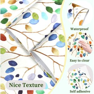 HAOKHOME Doublures de tiroirs auto-adhésives multi-points crème 17.7in X 6.5ft Peel Stick Papier de contact pour étagères de cuisine - Product Image 2