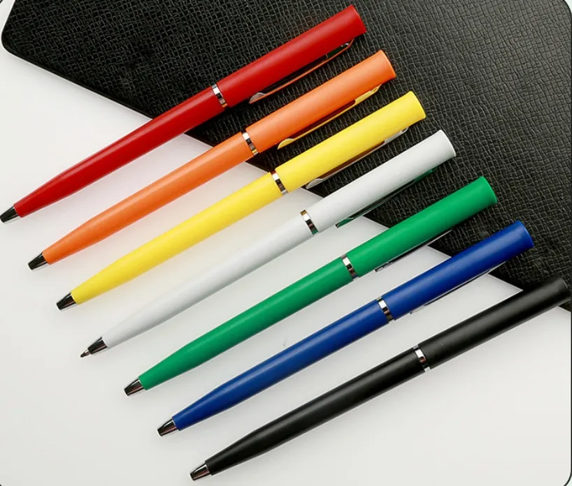 Multi Color Advertising Ballpoint Pen Plastic Rotating Ballpoint Pen Business Signature Pen Printable Laser Logo