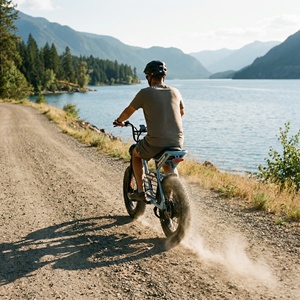 Bicicleta Eléctrica Todoterreno con Neumáticos Anchos y Frenos de Disco Hidráulicos, Bicicleta Cruiser para Rutas Panorámicas y Picnics en la Orilla del Lago - Product Image 3