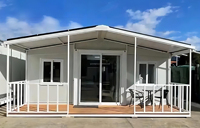 Kit de maison mobile préfabriquée de luxe entièrement meublée, pliable et à construction rapide Maison conteneur extensible avec toit en triangle
