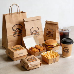 Caja de Papel Kraft Ecológica Personalizada para Hamburguesas, Pollo Frito, <span class=keywords><strong>Pizza</strong></span> para Llevar, Envase de Comida Rápida - Product Image 2