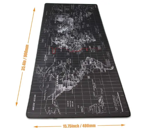 Carte du monde tapis de jeu imprimé par Sublimation de haute qualité tapis de bureau d'ordinateur taille tapis de souris en caoutchouc