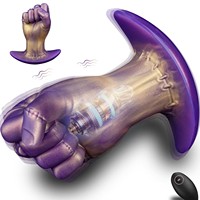 Vibrateur Géant en Forme de Poing, Masseur de Prostate, 10 Modes, Silicone Souple, Extenseur Monstre avec Base en T de Sécurité, Jouet Adulte
