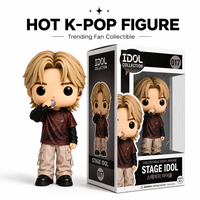 Figurine de collection en vinyle de star Kpop tendance, idole de scène, personnalisable avec plusieurs tenues, hauts et pantalons assortis, couleur personnalisable, boîte à fenêtre