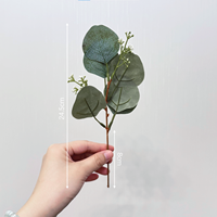Branche d'eucalyptus artificielle en soie avec graines, style Dollar d'argent, pour bouquets de Thanksgiving, de mariage, de la Saint-Valentin, pour vase, table, cheminée et décoration intérieure