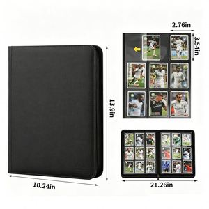 Carpeta de Cartas Coleccionables FX 9 Pocket de Cuero PU con Cremallera, Álbum de Cartas Impermeable y Libre de Ácido, con Capacidad para 360 Cartas de Juego con Carga Lateral - Product Image 2