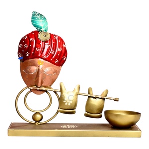 Lampe décorative en aluminium en forme de visage de Krishna, conçue pour la décoration de bureau, accessoires améliorant l'ambiance du lieu de travail, charme spirituel - Product Image 2