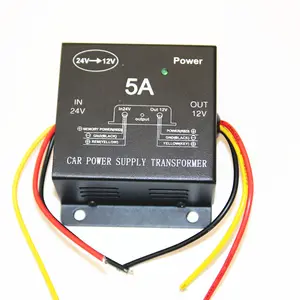 Convertidor de voltaje de coche, CC 24V a cc 12V, reductor 5A