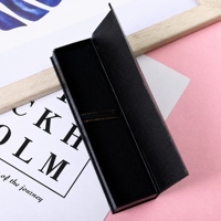 Boîte cadeau en papier pour stylo, fermeture magnétique, ruban noir, insert en velours, boîte d'emballage rectangulaire pour stylo, vente en gros