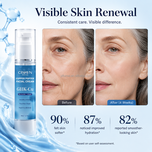 Crème hydratante anti-âge et anti-rides au collagène et niacinamide, enrichie en peptides de cuivre GHK-Cu, pour le <span class=keywords><strong>visage</strong></span>, marque distributeur, en stock - Product Image 2