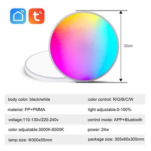 Đèn Trần Thông Minh Đầy Màu Sắc R/G/B/C/W Được Điều Khiển Bởi <span class=keywords><strong>WIFI</strong></span>/Từ Xa/Giọng Nói Được Cung Cấp Bởi Tuya Hỗ Trợ Alexa/Google Assistant - Product Image 3