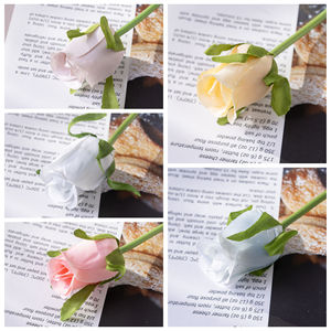 Bouquet de roses artificielles CallaFloral, fleurs en soie rose et blanches pour décoration de mariage et décoration intérieure, lot de 12 pièces - Product Image 3