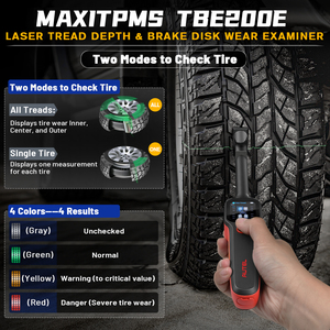 Détecteur laser de bande de roulement de pneu MaxiTPMS TBE200E, outil de diagnostic d'épaisseur de disque de frein, noir, avec étui de transport rouge - Product Image 3