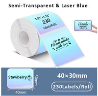 Rouleaux d'étiquettes autocollantes en papier thermique pour Phomemo M102 M108 M110 M120 M200 M220 M221 Mini imprimante laser semi-transparent