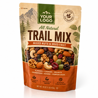 Trailmix noten Mylar zakje op maat bedrukt 3,5g ZA verpakking Kraft stijl vensterzakje voor gedroogd fruit snackverpakking