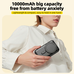 Custom Logo 10000mAh Portable 15W Wireless Charge Power Bank PD 22.5W Fast <b>Charging</b> with 3 <b>Cables</b> Powerbank With Holder - Product Image 2
