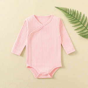 Mameluco acanalado para recién nacido, niño y niña, gofres de algodón con cremallera, <span class=keywords><strong>ropa</strong></span> para bebé, pijamas gruesos para bebé, <span class=keywords><strong>ropa</strong></span> para bebé <span class=keywords><strong>prematuro</strong></span> Oem - Product Image 6
