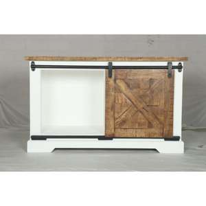 ตู้วางทีวี Muro สีขาวและสีขาวธรรมชาติ ตู้ข้างสไตล์โมเดิร์นหรูหรา ผลิตภัณฑ์ทำมือ ขายส่งสำหรับห้องรับประทานอาหาร - Product Image 1