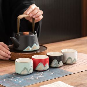 Ensemble de thé Kung Fu en porcelaine chinoise rétro fait main avec logo personnalisé, 4 pièces, coffret cadeau, cadeau d'affaires - Product Image 3