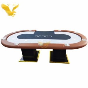 YH 10 Person Luxury Modern Professional Quality Texas Poker Table with LED Lights and Wooden Materials - Product Image 6