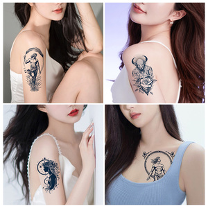 Jaguas mujeres <span class=keywords><strong>de</strong></span> larga duración impermeable temporal <span class=keywords><strong>pecho</strong></span> y brazo semipermanente <span class=keywords><strong>tatuaje</strong></span> pegatina papel cuerpo adhesivo - Product Image 4