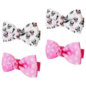 VENTE EN GROS H.E.R. Accessoires : Lot de 4 nœuds entièrement doublés en tissu doux, ajustement universel, nœuds assortis pour nouveau-nés, petites pinces à cheveux pour filles - Product Image 1