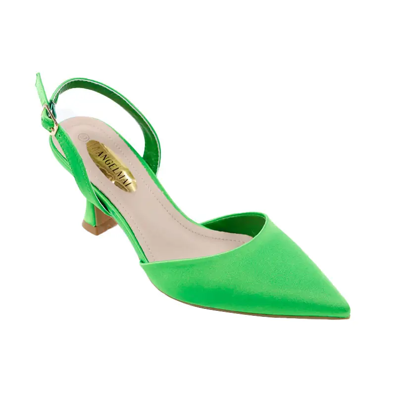 Wholesale Green Kitten Heels Dress Pumps Sexy Party Nigh Club Pointed Cloesed Toe Sandal Shoe Slingback Pointed Toe Ladies Shoes