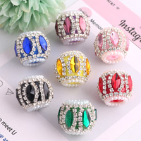 Perles rondes DIY en strass pour accessoires de bracelet, chaînes de téléphone portable, sacs à clés, stylos