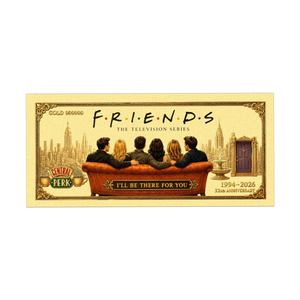 Vriendschap TV Sitcom Thema Anime Stijl Gouden Bankbiljet PET Dubbelzijdige Gouden Foliedruk Collectible Kunstkaart Souvenir Cadeau - Product Image 3