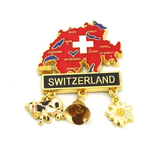 Бесплатный дизайн, карта Швейцарии, металлический магнит на холодильник с животными, индивидуальный для всех стран