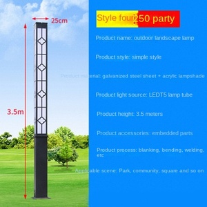 Poste de lámpara de paisaje Solar LED cuadrado, cuerpo de vidrio de aluminio resistente al agua 3M, clasificación IP65, alimentación de CA, jardín, patio, iluminación comunitaria - Product Image 3