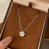 Colliers pendentifs fleuris en argent sterling 925 plaqué or 18 carats, sertis de zircon cubique, pour femmes
