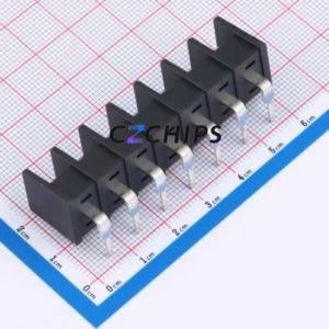 MX35R-8.25-07P-BK01-Cu-S-A Barrier Terminal Block Bent Lead Through Hole,P=8.25mm Connector Two Sides 8.25mm 1x7P Right Angle - Product Image 2