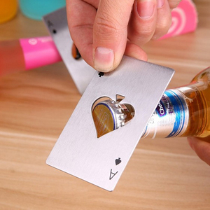 Wholesale Online Hot Sale Black Poker Card Spades Beer Bottle Opener Personalized Stainless Steel <b>Bar</b> <b>Tool</b> - Product Image 2