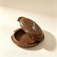 Contenant de luxe en vrac, durable, mini, cylindrique, vide, pour poudre libre ou compacte, en plastique avec couvercle à charnière, pour emballage de café moulu