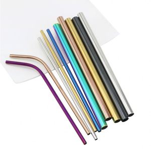 Pajitas de Acero Inoxidable 304 de Grado Alimenticio, Personalizadas, Coloridas, de Diferentes Tamaños - Product Image 1
