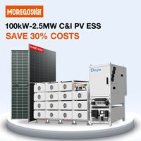 Système de stockage d'énergie solaire commercial Morego, 1 MW, 1 MWh, 2 MW, 6 MW, onduleur, générateur, système de batterie 100 kW, 215 kWh