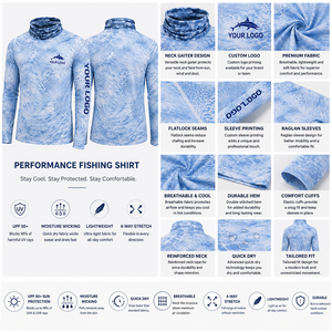 Chemise de pêche respirante à manches longues, anti-transpiration, extensible dans 4 directions, douce, haute performance, protection solaire UPF 50+, logo personnalisé, séchage rapide - Product Image 2