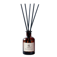 Diffuseur à bâtonnets en verre ambré personnalisé de 120 ml avec col doré, flacon d'huile parfumée pour aromathérapie domestique, vente en gros