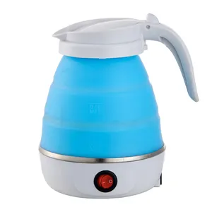 The factory wholesale customized part adopts food grade silicone gel portable telescopic electric kettle