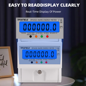Medidor de consumo de energía electrónico, vatímetro kWh 100A AC 50Hz 60Hz <span class=keywords><strong>LCD</strong></span> retroiluminación, carril Din, 380V, 3 fases, 4 cables - Product Image 3