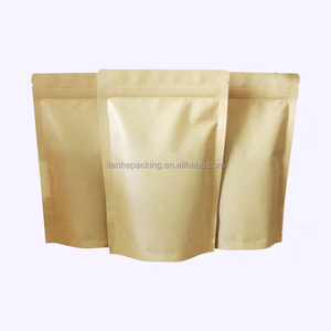 Bán buôn rõ ràng cửa sổ compostable Snack bao bì unprinted Kraft dây kéo giấy Stand-Up <span class=keywords><strong>Pouch</strong></span> cho Sushi và thức ăn vật nuôi - Product Image 3
