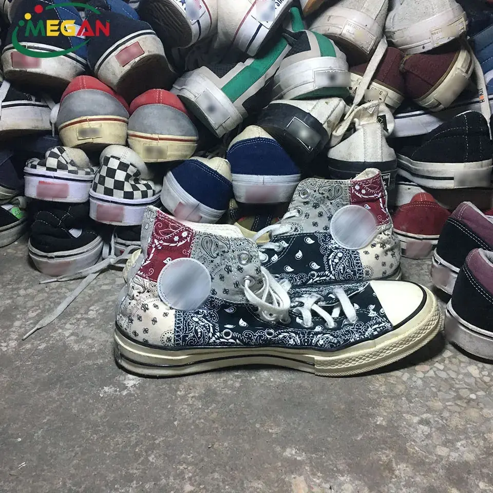 Megan Factory Sneakers bekas sepatu kanvas High-Top bekas bermerek asli Bales