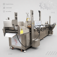 Machine de friture industrielle continue à bande transporteuse en acier inoxydable pour frites et chips