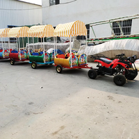 Tren de barriles de aceite sin rieles con dosel para niños, tren sin rieles para parques de atracciones, centros comerciales y parques infantiles urbanos